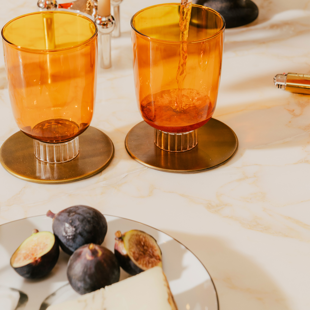 Curved Stemless Wine Glasses