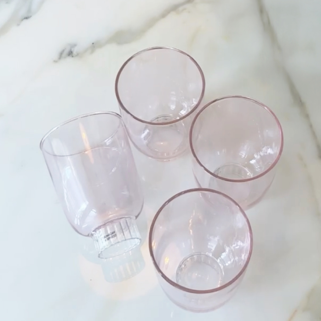 Curved Stemless Wine Glasses