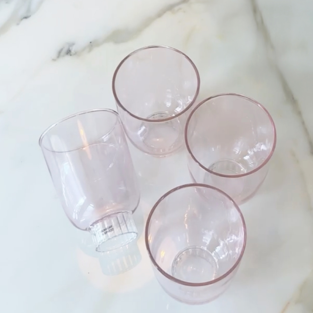 Curved Stemless Wine Glasses