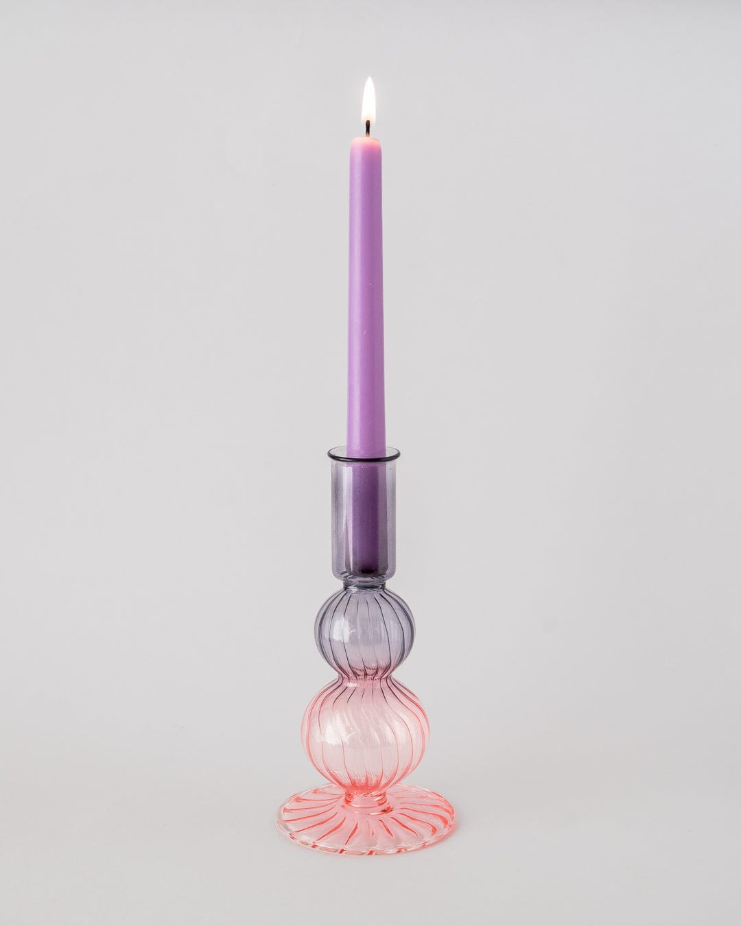 Retro wavy Candle Holders Set of 2 | Pink Candle Holders Casa Amarosa