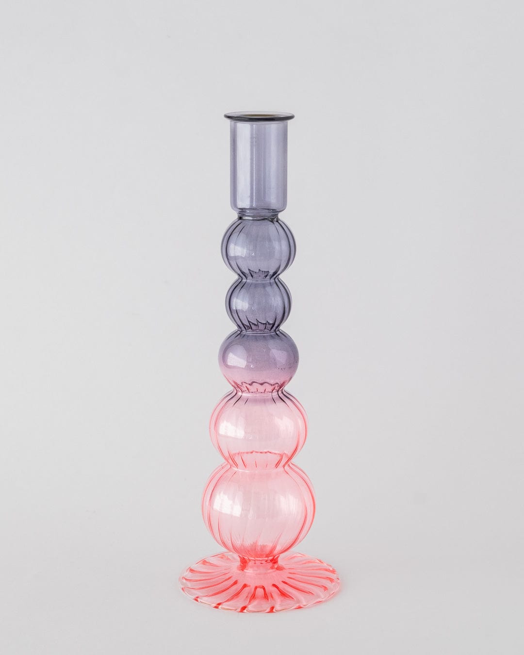 Retro wavy Candle Holders Set of 2 | Pink Candle Holders Casa Amarosa