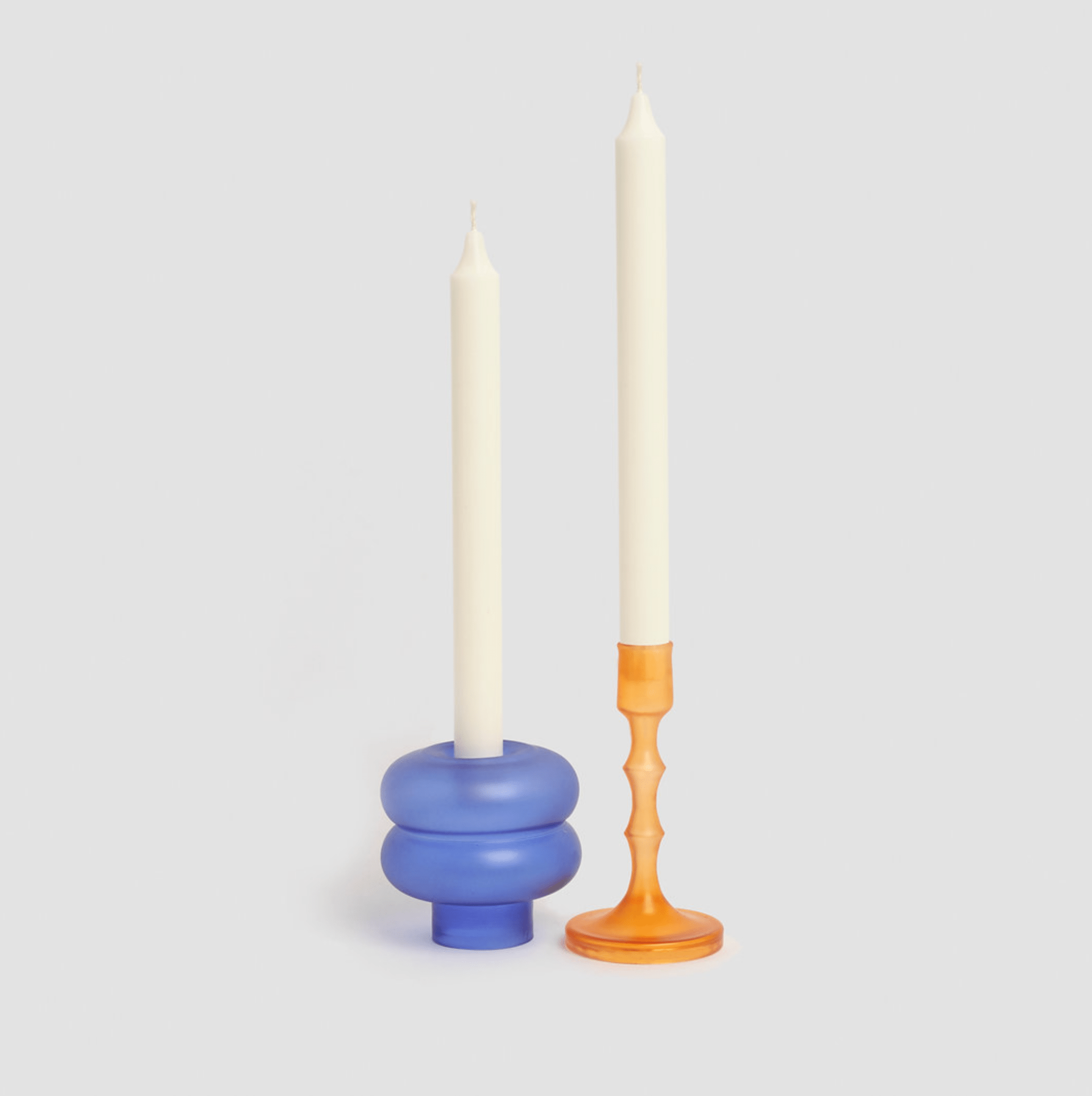 Couples Handmade Glass Candleholders
