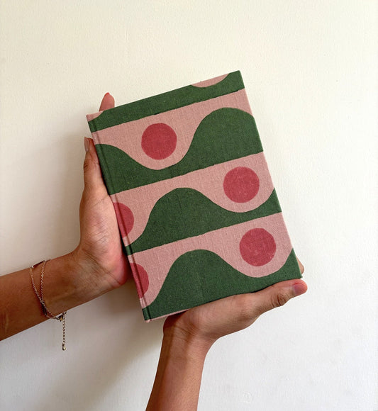 Handmade Paper Journal Notebook | Pink & Green Notebook Casa Amarosa