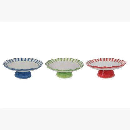 Ceramic Stripe Cake Stand | Red Cake stand Casa Amarosa