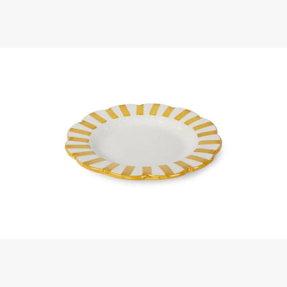 Ceramic stripe Salad Plate | Yellow Plate Casa Amarosa