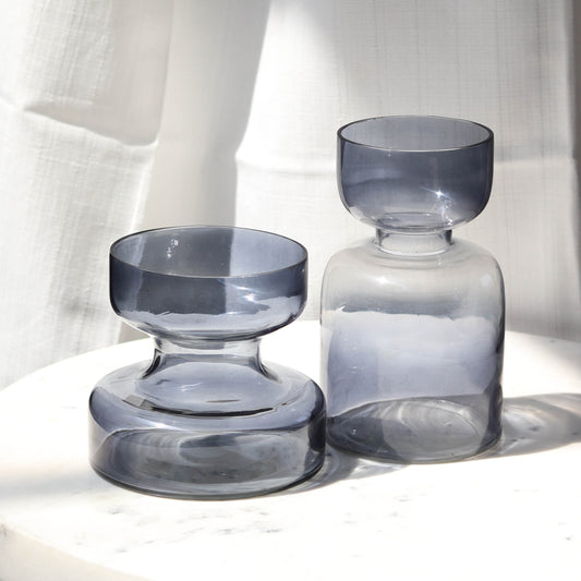 Slate Grey Handblown Glass Vase | Tall vase Casa Amarosa