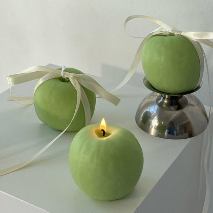 Apple Candle | Hand-Poured Soy Wax Farmers Markets Scandles Green Apple Harvest Single Apple