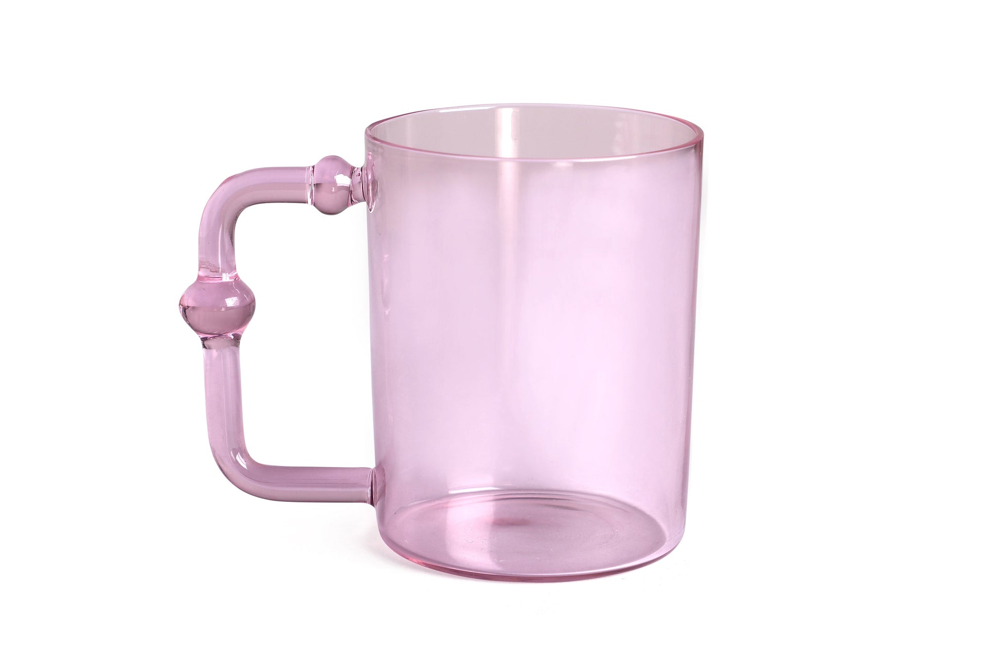 Colored Handblown Drinkware Mug | Set of 4 | Pink Mug Casa Amarosa