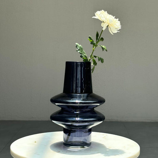 Ripple Glass vase | Slate Grey vase Casa Amarosa