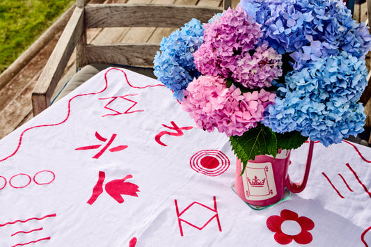 Ms. Mahjong Tablecloth | 100% Linen Tablecloth G. McGee