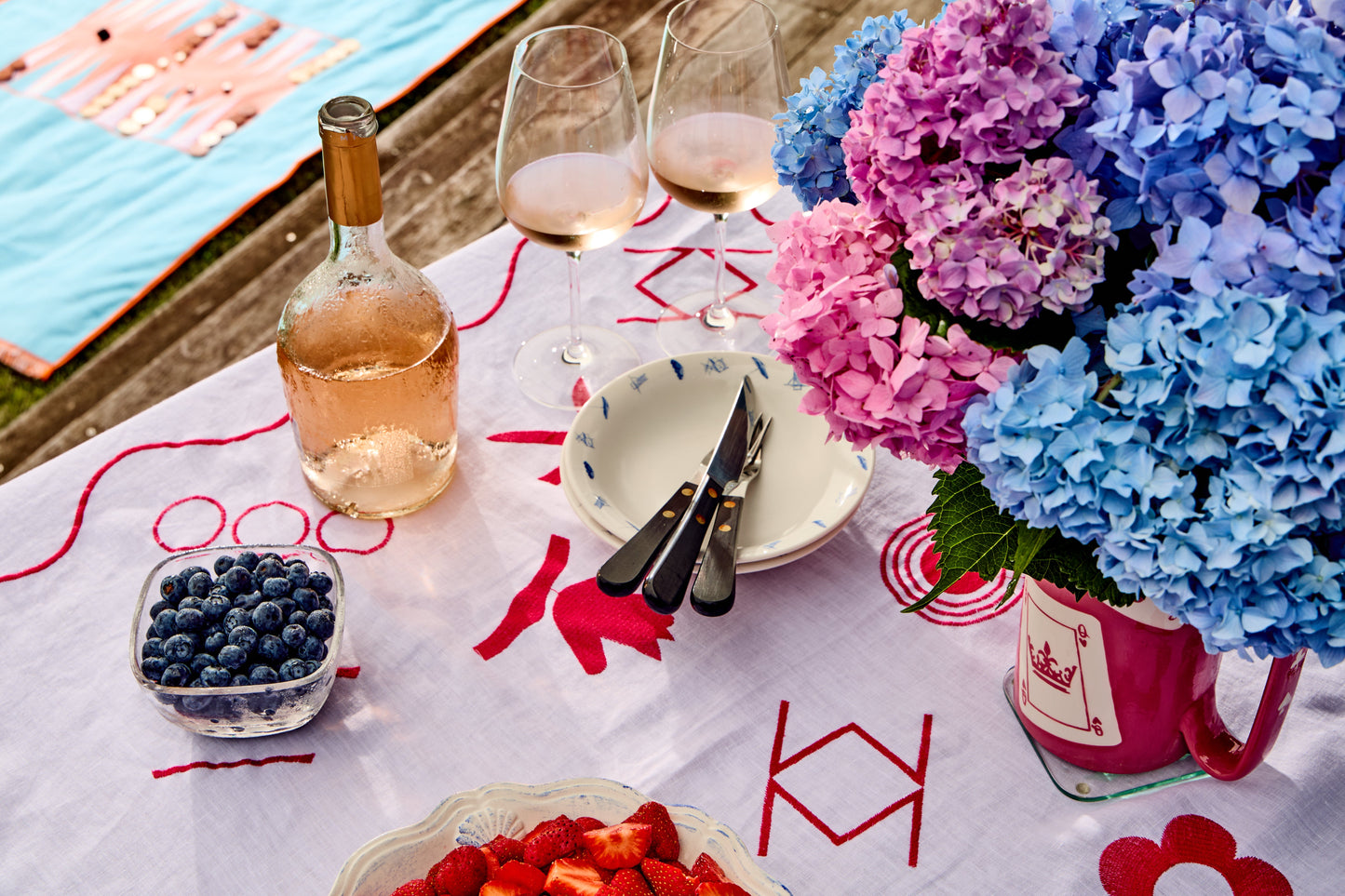 Ms. Mahjong Tablecloth | 100% Linen Tablecloth G. McGee