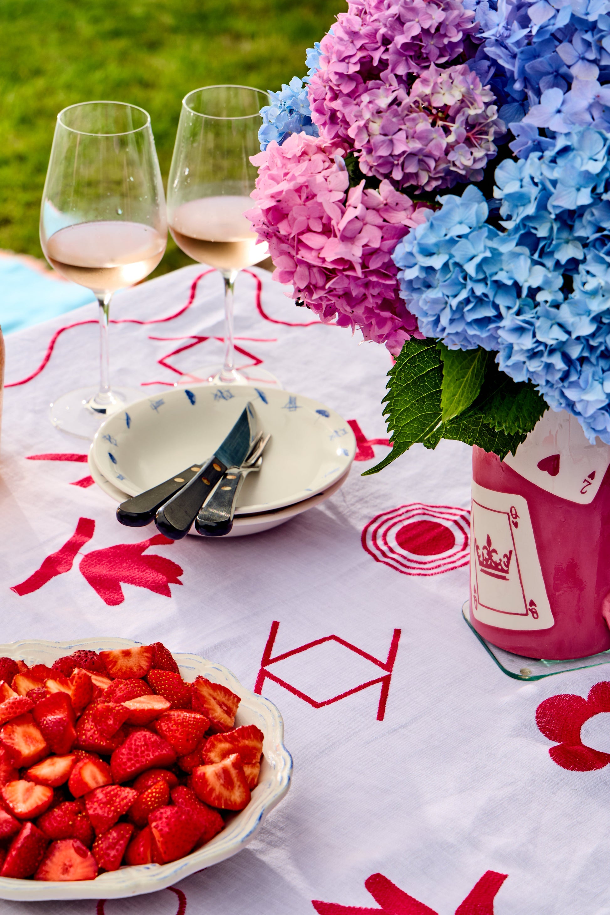 Ms. Mahjong Tablecloth | 100% Linen Tablecloth G. McGee