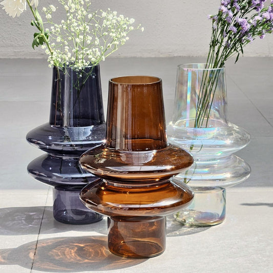 Ripple Glass Vase | Haze Brown vase Casa Amarosa