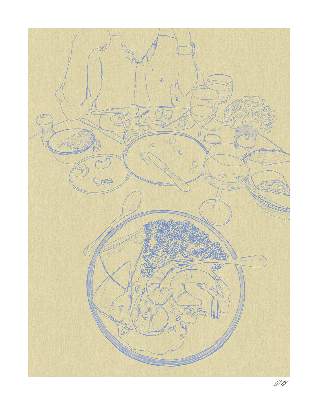 Dinner Print by Stephanie Browne