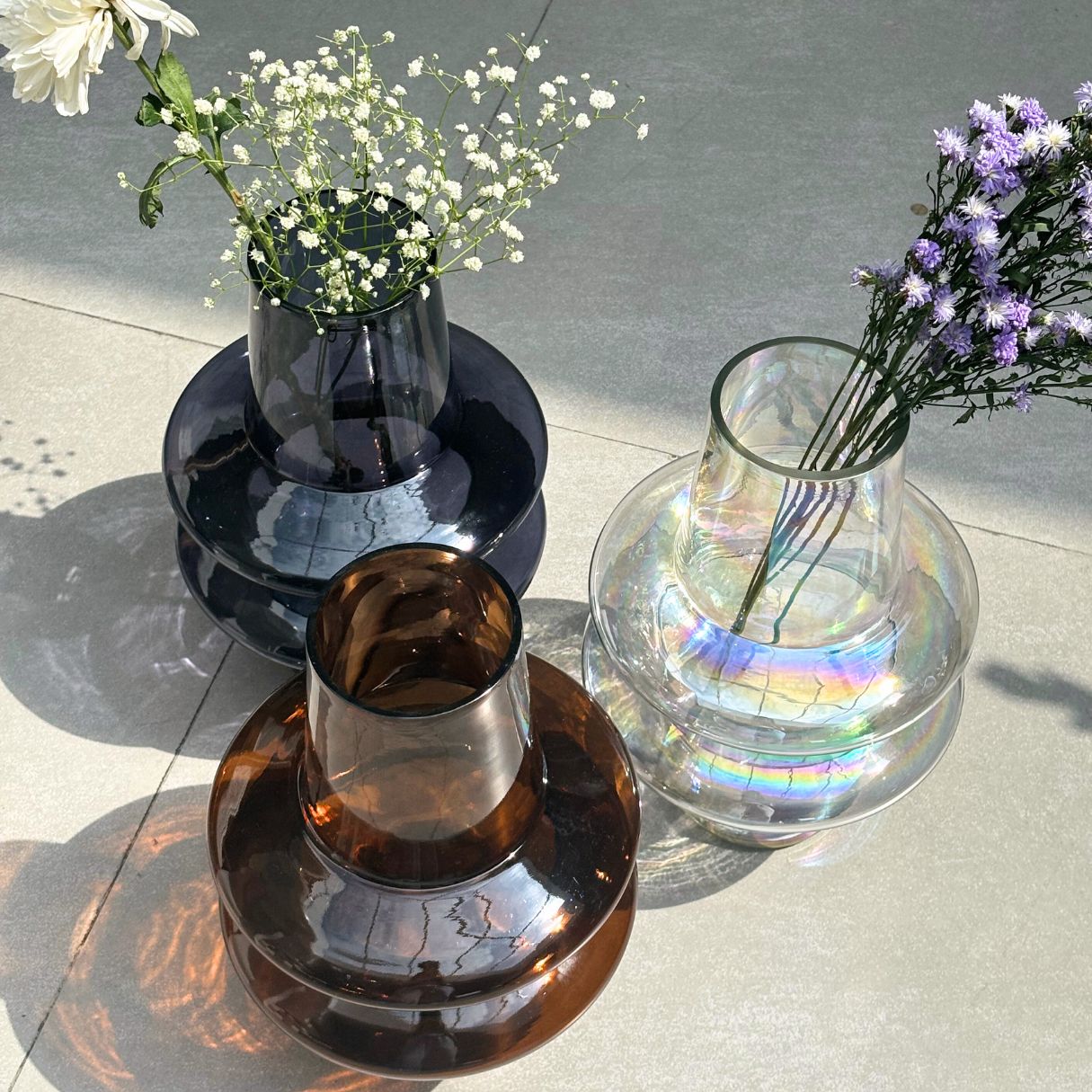 Ripple Glass Vase | Haze Brown vase Casa Amarosa