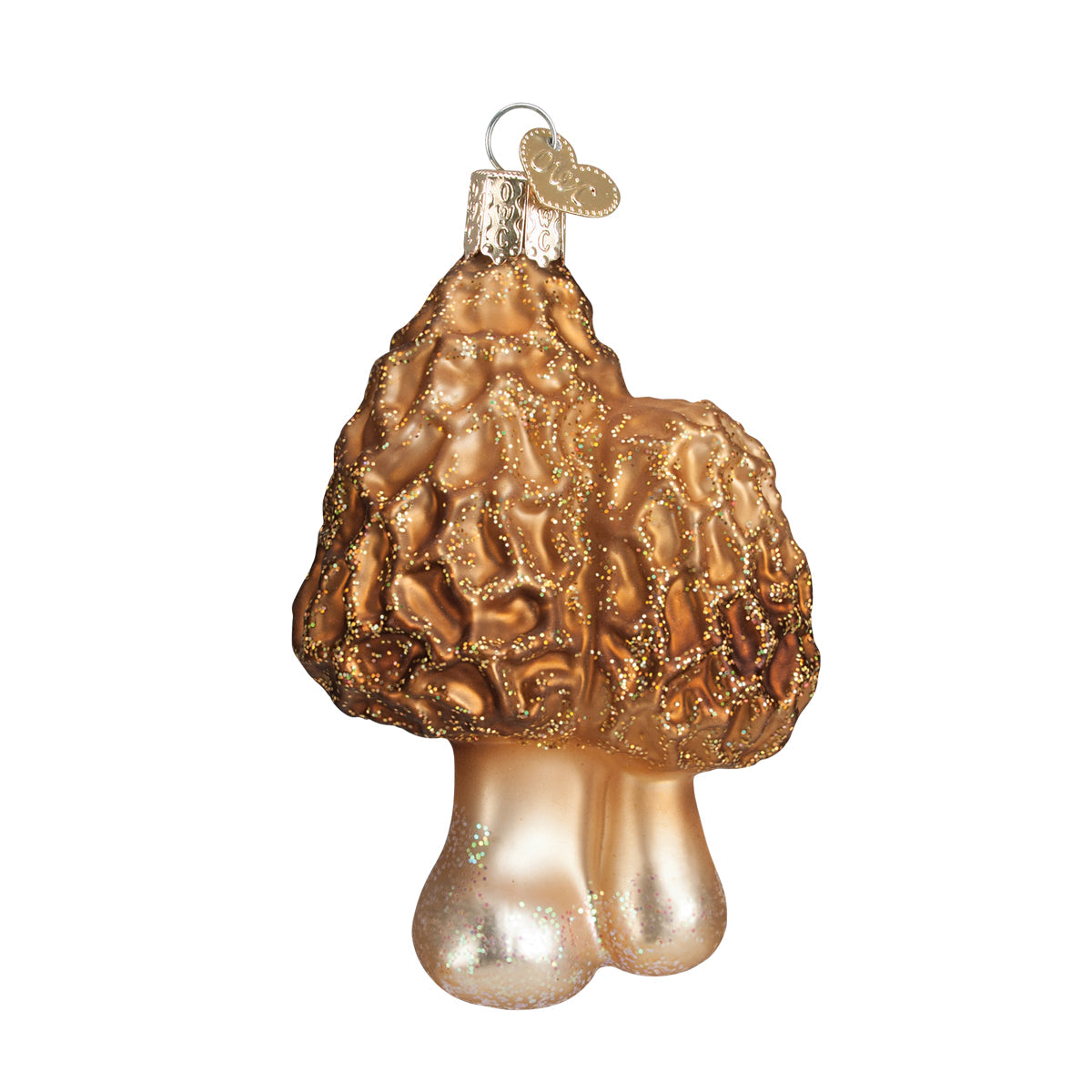 Morel Mushrooms Ornament, handcrafted artisan holiday decor with a whimsical forest charm.
