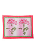 Pink Hydrangea Blockprint Placemat, Set of 2