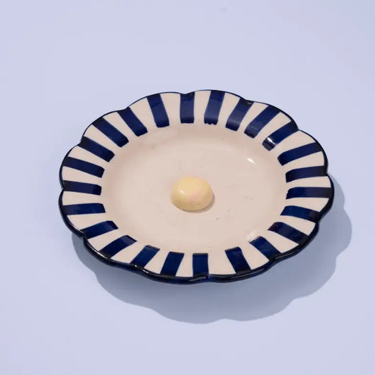 Ceramic Stripe Dinner Plate | Blue Plate Casa Amarosa