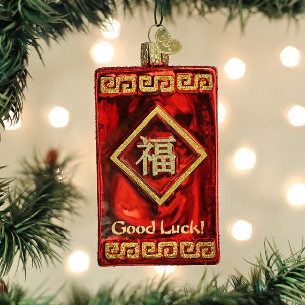 Lucky Red Envelope Ornament, artisan handcrafted decor symbolizing good luck for celebrations.