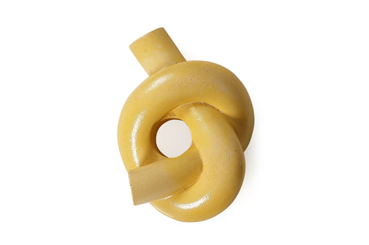 Nordic Knot Concrete Candle Holder | Set of 2 | Mustard Yellow Kitchen essential Casa Amarosa