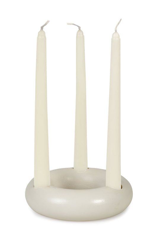 Nordic Donut Concrete Candle Holder | Set of 2 | Ivory Kitchen essential Casa Amarosa
