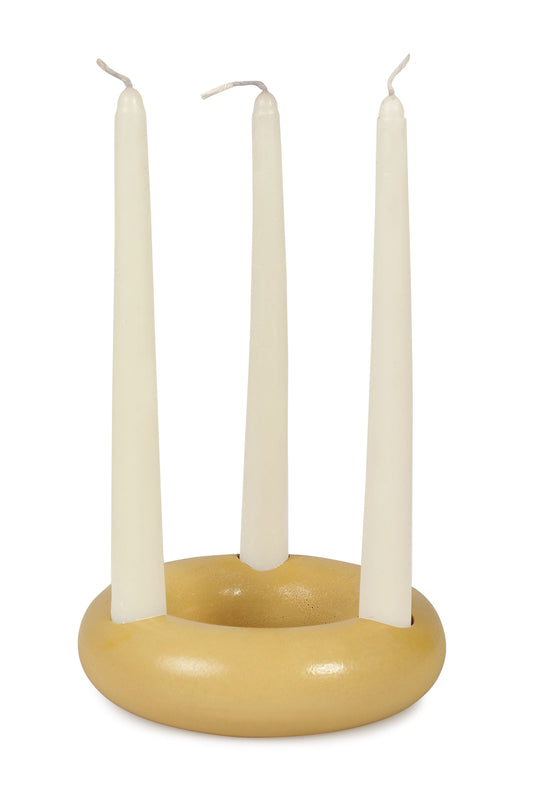 Nordic Donut Concrete Candle Holder | Set of 2 | Mustard Yellow Kitchen essential Casa Amarosa
