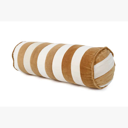Velvet Stripe Bolster Pillow | Clay & Off-White Bolster Casa Amarosa
