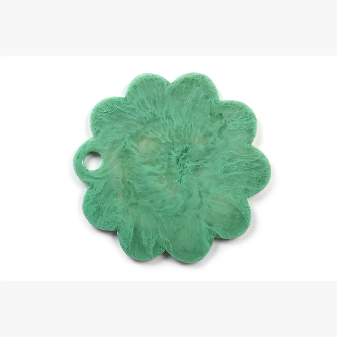 Scallop Resin Cheese Charcuterie Board, Green - 12 Inches Kitchen essential Casa Amarosa