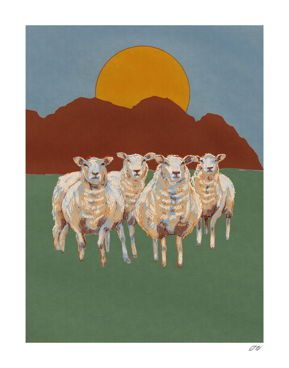 Sheep Print by Stephanie Browne
