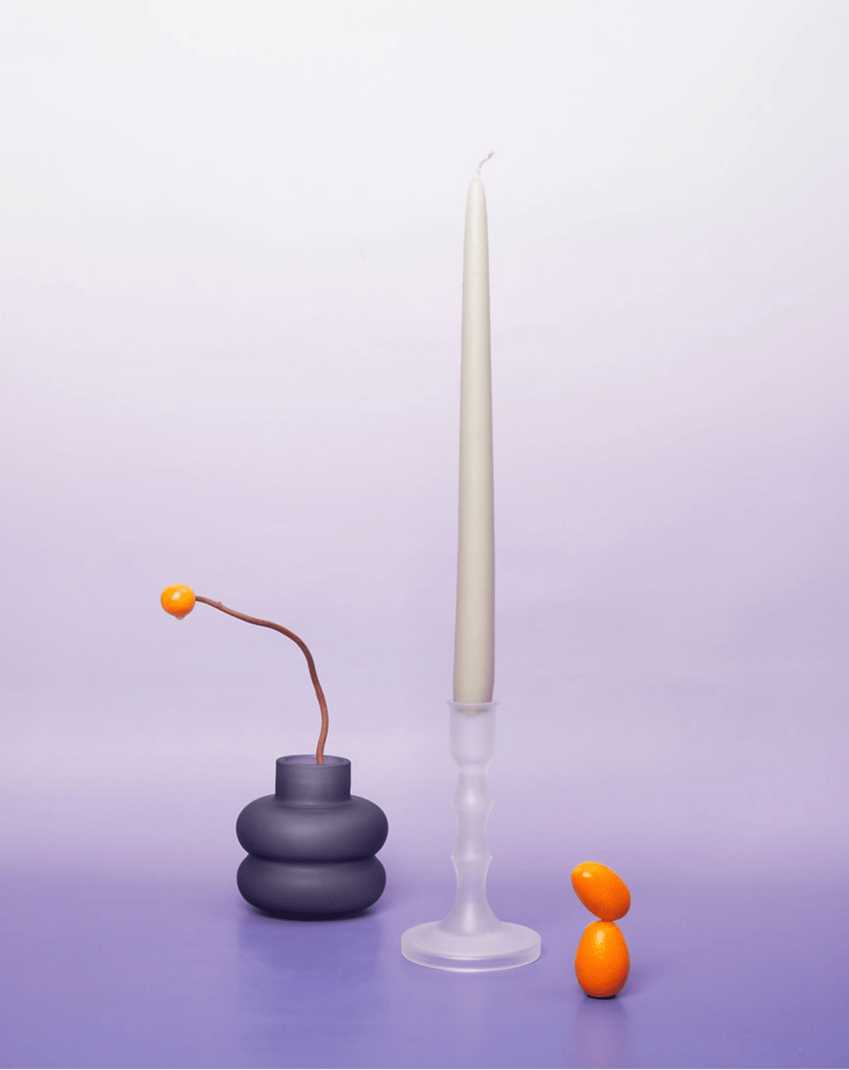 Couples Handmade Glass Candleholders