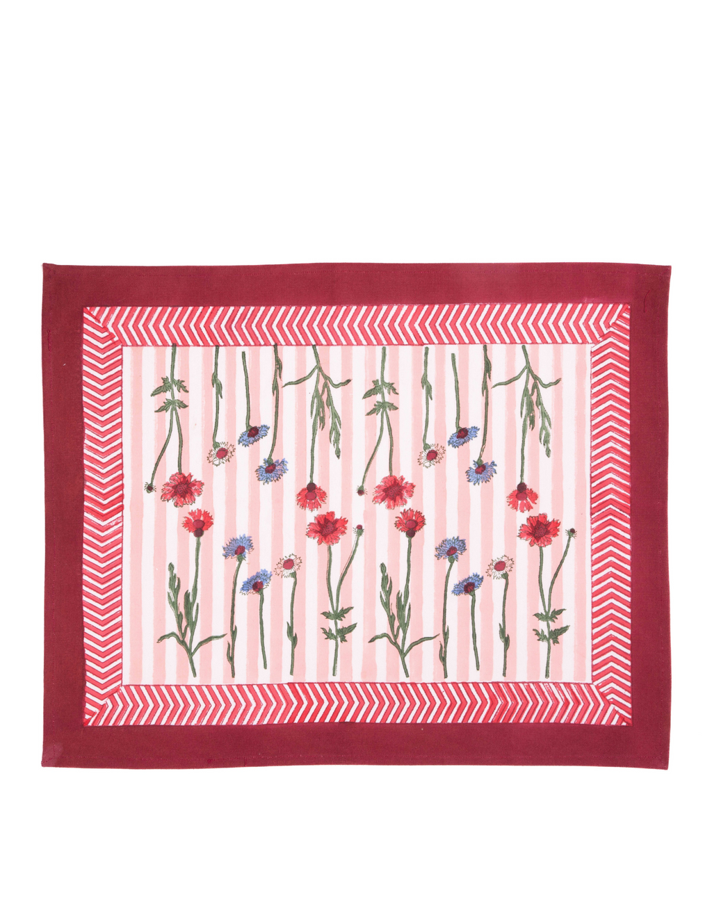 Wildflower Blockprint Placemat, Set of 2