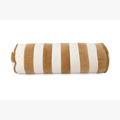 Velvet Stripe Bolster Pillow | Clay & Off-White Bolster Casa Amarosa
