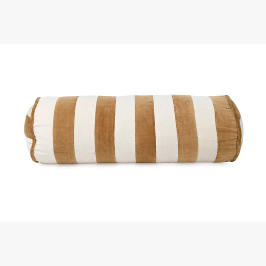 Velvet Stripe Bolster Pillow | Clay & Off-White Bolster Casa Amarosa