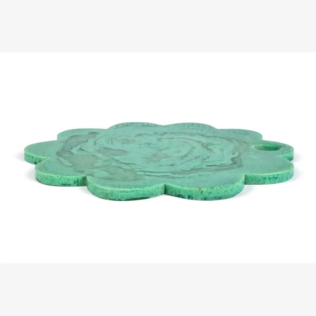 Scallop Resin Cheese Charcuterie Board, Green - 12 Inches Kitchen essential Casa Amarosa