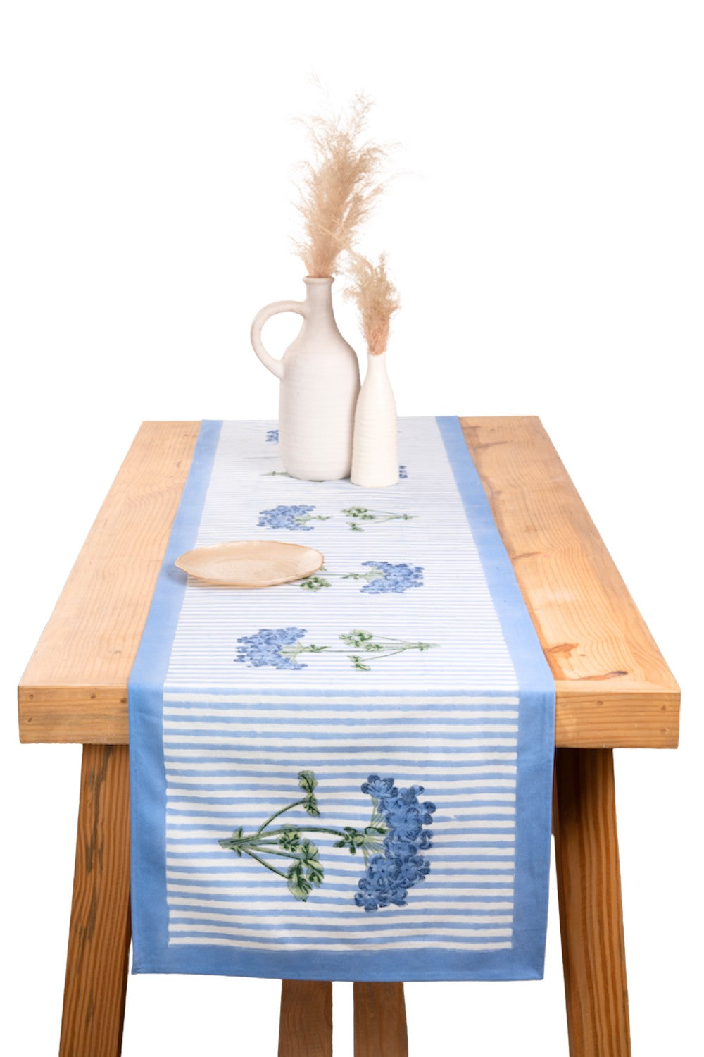 Blue Hydrangea Table Runner