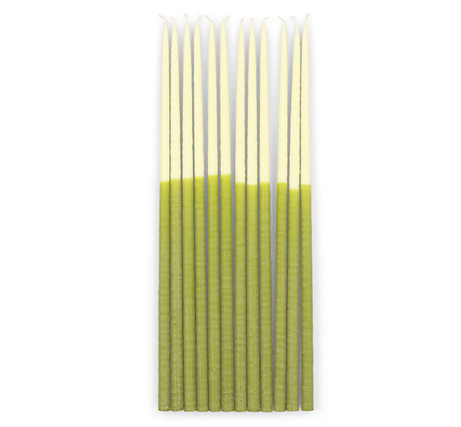 Thin Taper Candles - Two-Tone in Pistachio and Eau De Nil