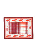 Lobster Red Gingham Blockprint Placemat, Set of 2