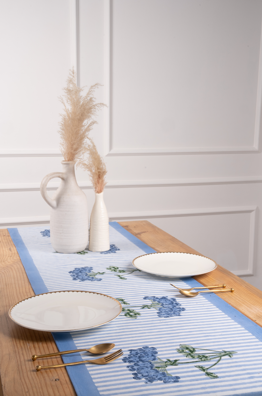 Blue Hydrangea Table Runner