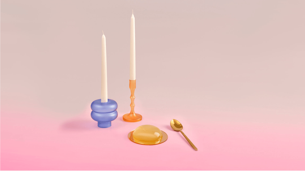 Couples Handmade Glass Candleholders
