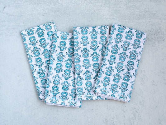 Protea Dinner Napkins Set | Midnight & Saltwater The Mended Company
