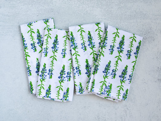 Dinner Napkins Set | Bluebonnets, Periwinkle, Uniform Blue & Vine The Mended Company