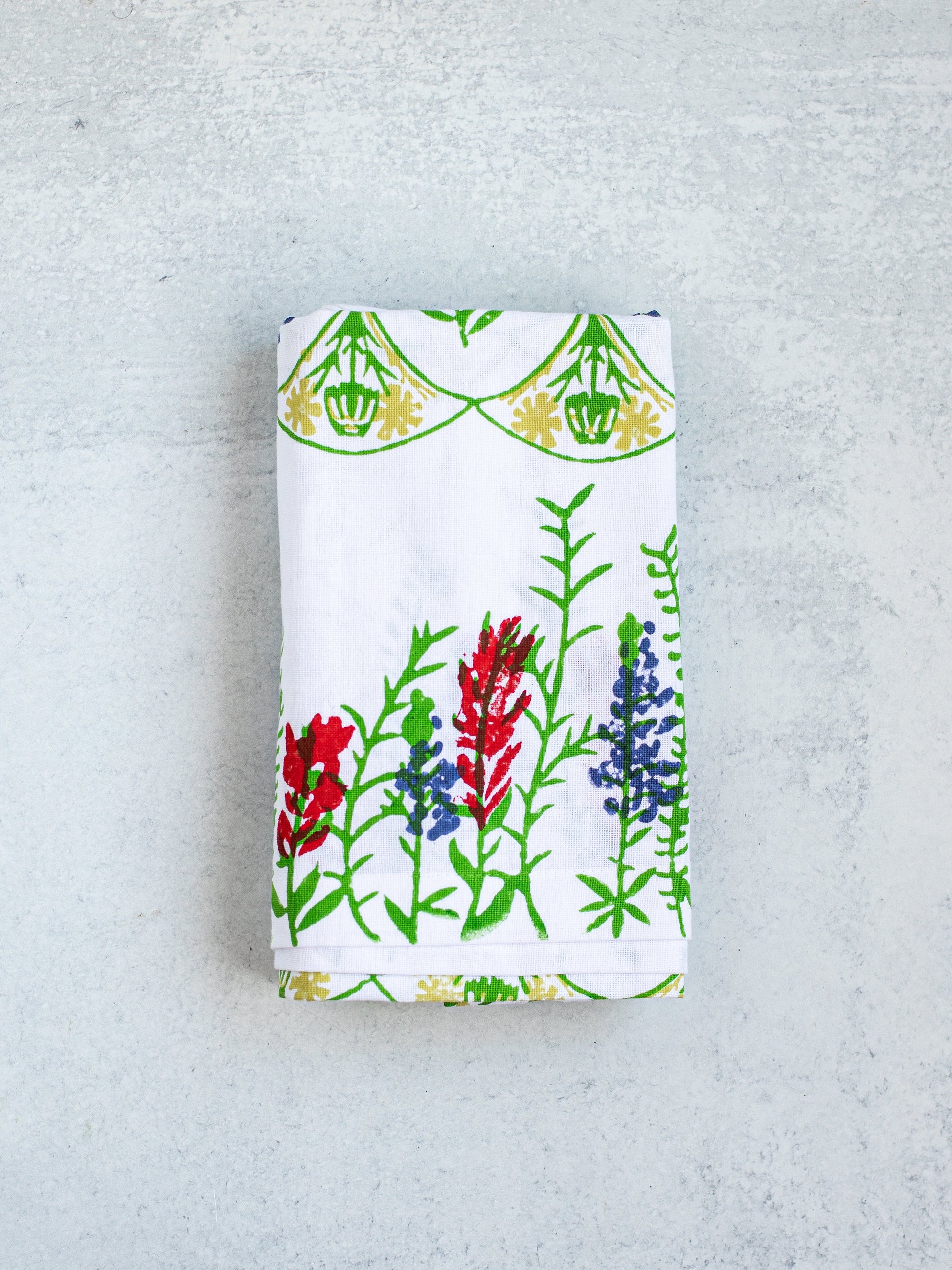 Table Runner | Round Top, Spring Yellow, Periwinkle, Vine & Poppy The Mended Company