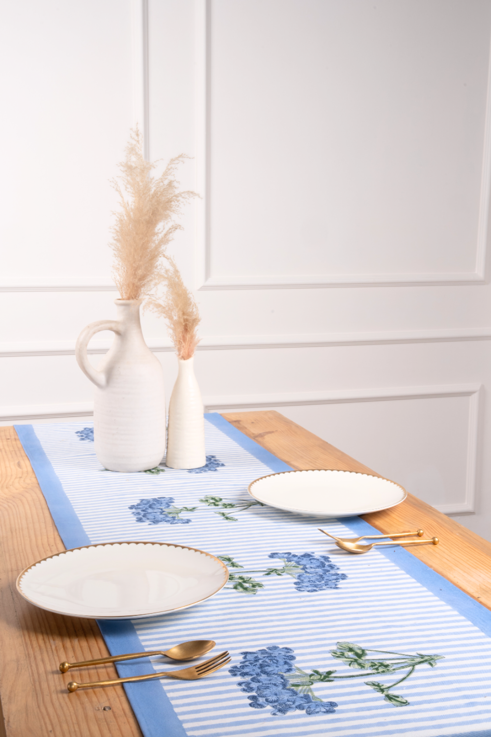 Blue Hydrangea Table Runner