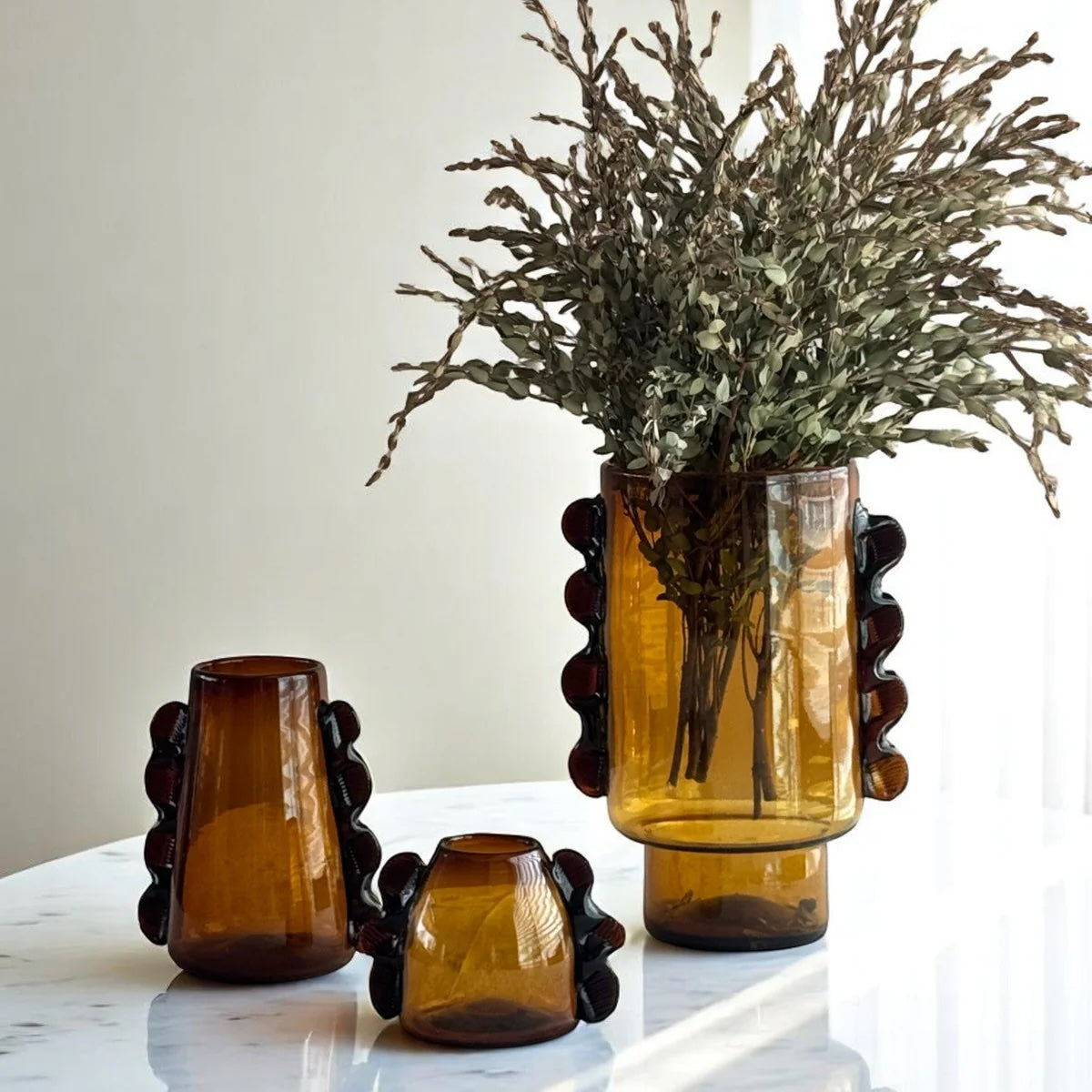 Nora Recycled Amber Glass Vase