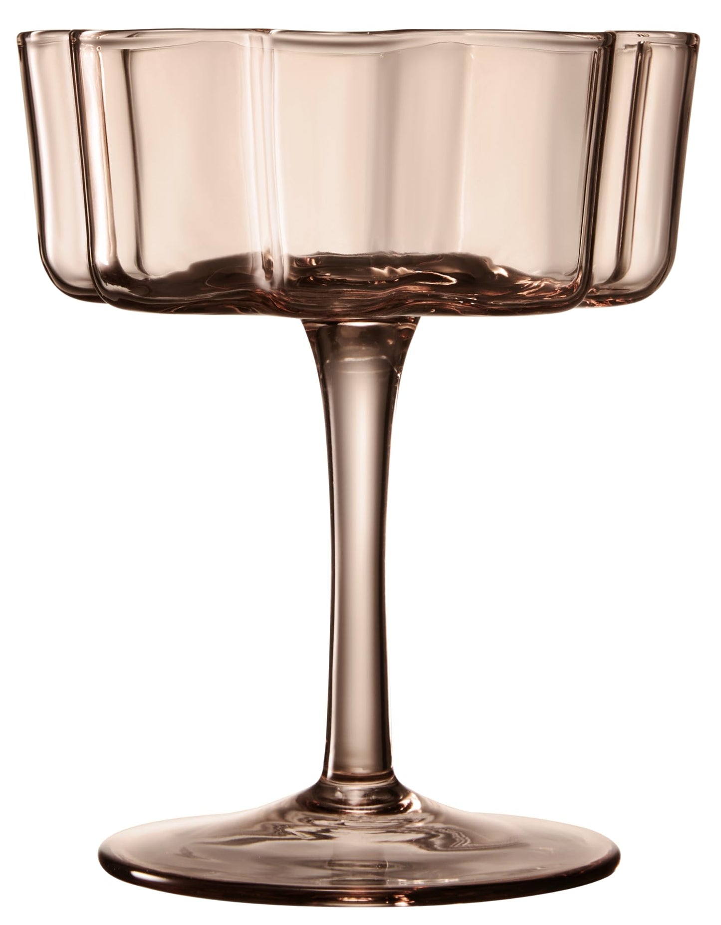 Flower Wave Coupe Cocktail Glasses | Set of 6| Venus Brown