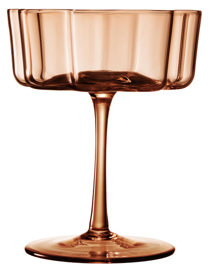 Flower Wave Coupe Cocktail Glasses | Set of 6| Venus Brown