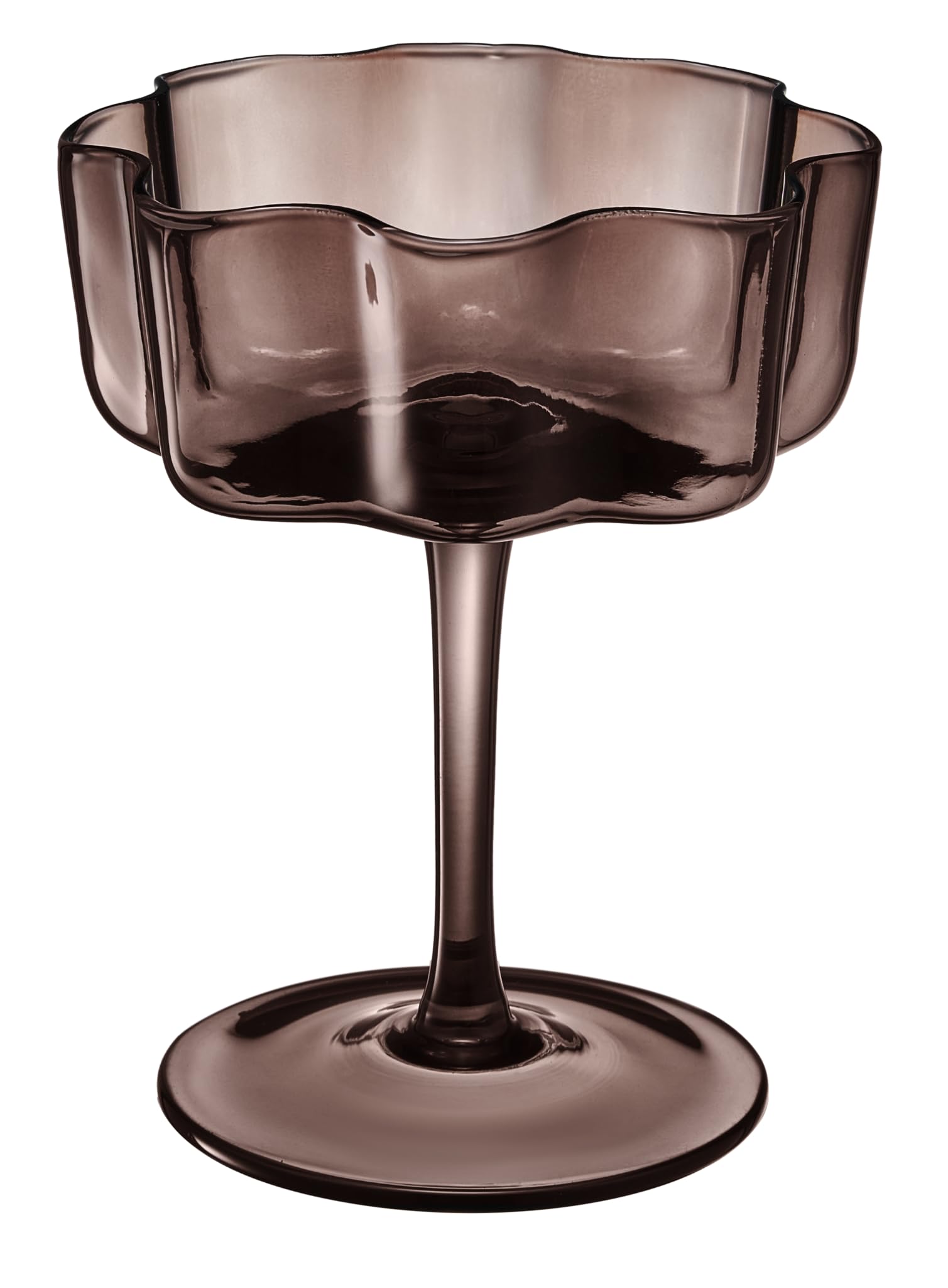 Flower Wave Coupe Cocktail Glasses | Set of 6| Venus Brown