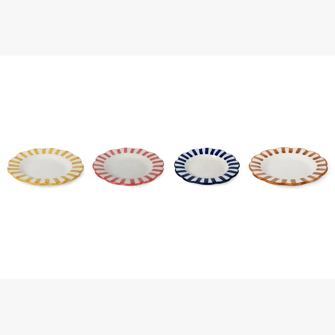 Ceramic stripe Salad Plate | Red Plate Casa Amarosa