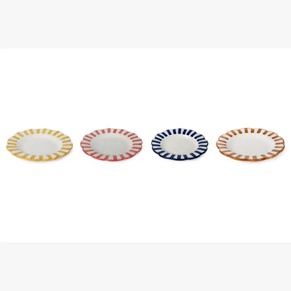 Ceramic stripe Salad Plate | Red Plate Casa Amarosa