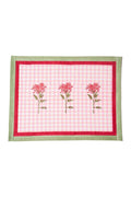 Dahlia Gingham Blockprint Placemat, Set of 2